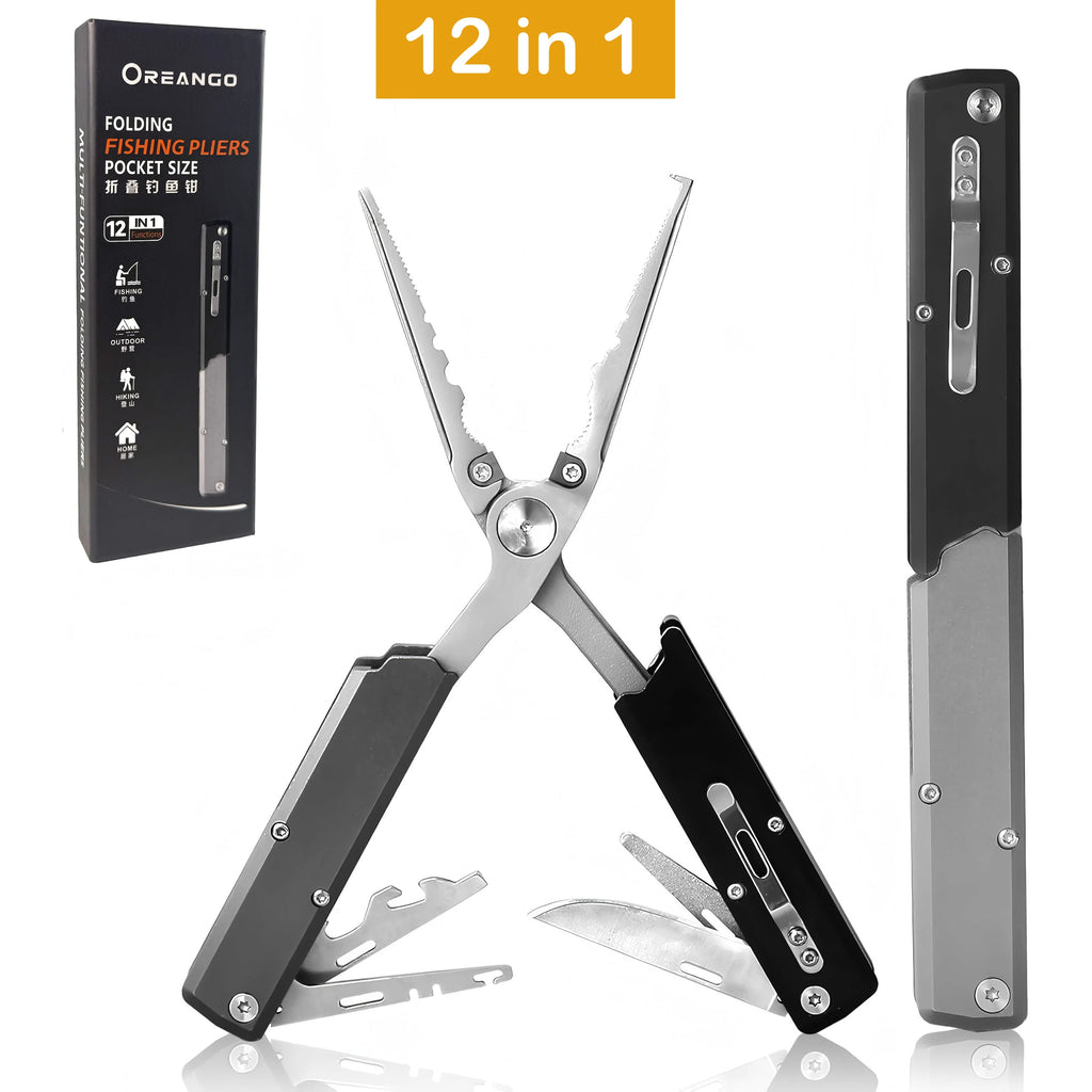 12-in-1 Multi-Functional Fishing Pliers, EDC Pocket Knife, Fish Lip Clamp, Multi-Tool Pliers, Survival and Camping Equipment