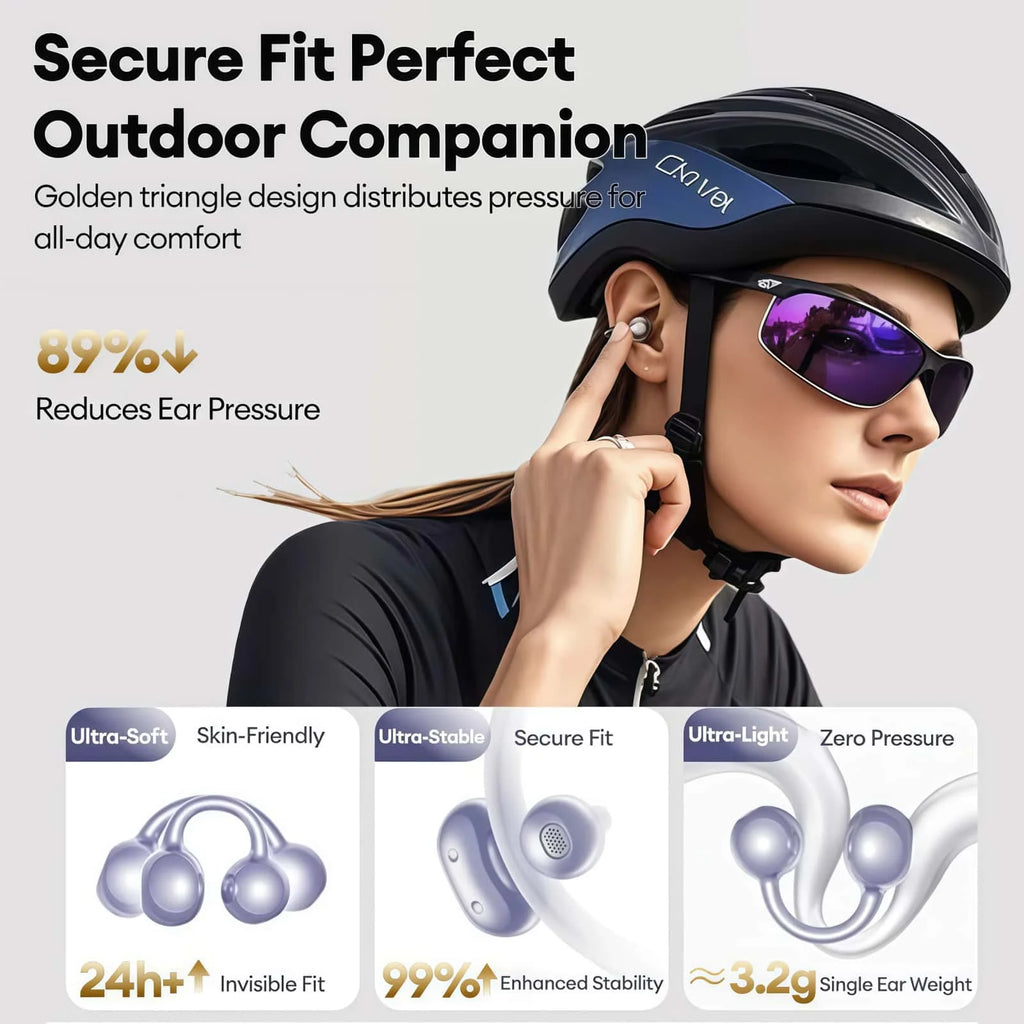 Original Lenovo LK6 Wireless Bluetooth Sports Earphones Ear Clip HD Stereo Headsets HIFI Music Noise Reduction Gaming Earbuds