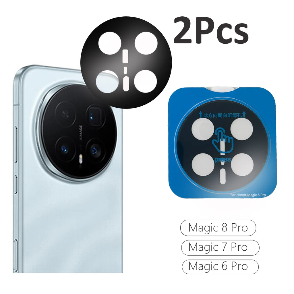 2Pcs For Honor Magic 8 7 6 Pro 7pro Camera Lens Glass Cover Locator Easy Installation Protector For X200Ultra Camera Glass Film