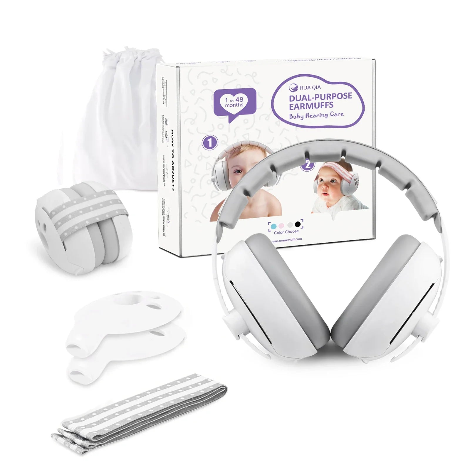 2 in 1 Baby Earmuff Mini-headset Adjustable Noise-proof Ear Protection Kids' Outdoor Sleep and Airplane Anti-noise Earmuffs