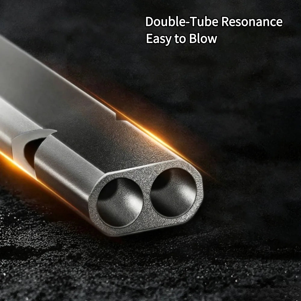 Hot Aluminum Alloy Double Tube Survival Whistle Emergency Rescue Whistle Keychain EDC Tool for Camping Hiking Outdoor Training