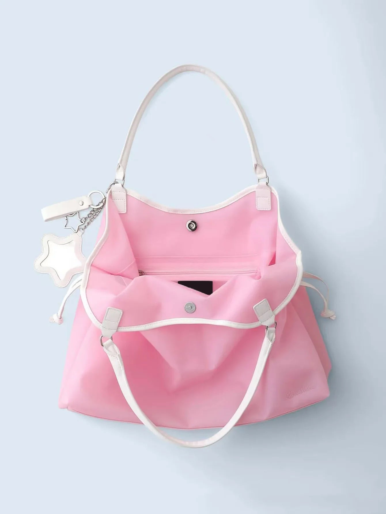 2026 Summer New Korean Style Y2K Jelly Tote Bag Large Capacity Transparent Drawstring Single Shoulder Bag For Commute