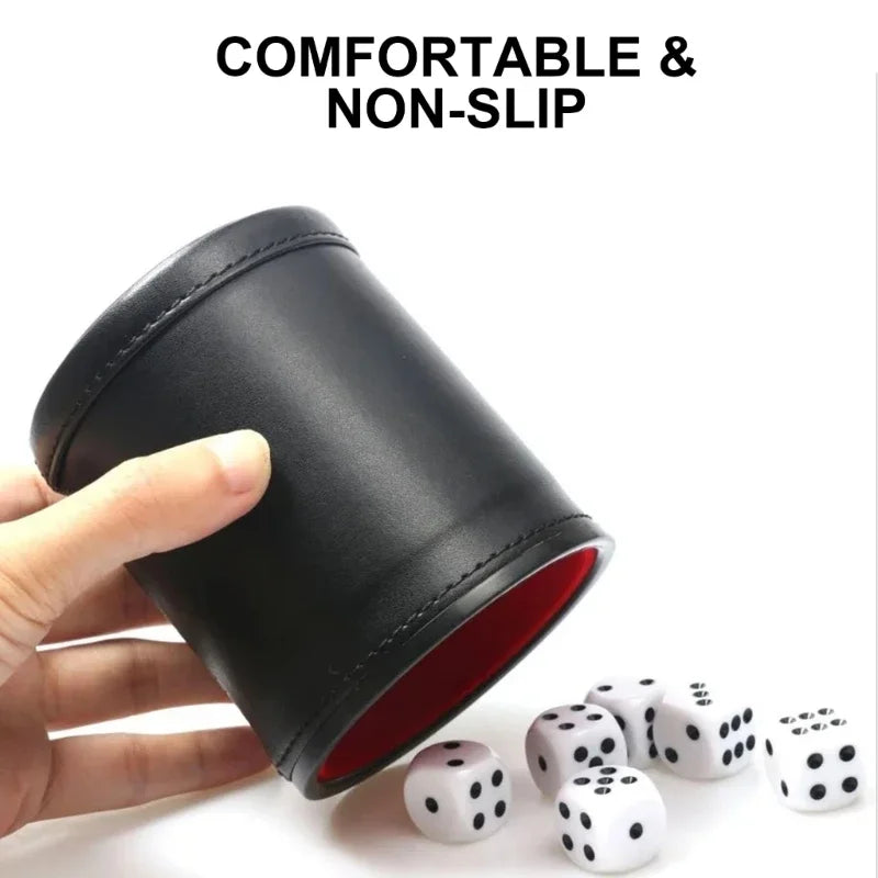 Dices Cup PU Leather Stable Comfortable Hand Feeling Dices Shake Container Cup Professional For Table Board Game