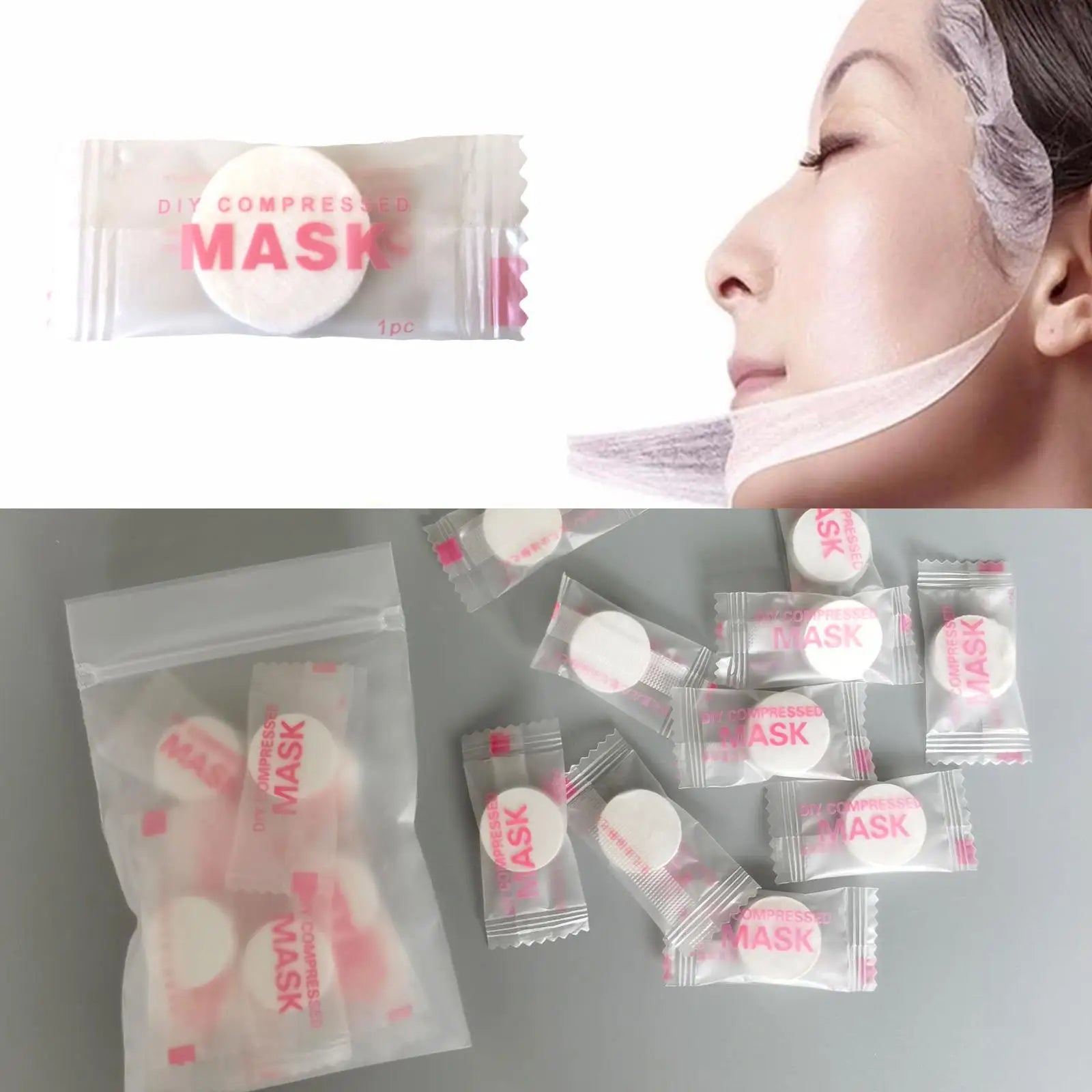 100/50pcs Disposable Compressed Facial Mask Portable Travel Non-woven Face Mask Skin Care Cotton Wrapped Masks Paper