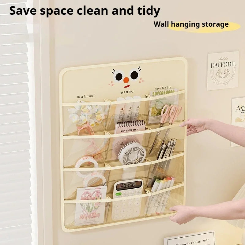 Storage Bag Bedside Mobile Phone Storage Bag Fabric Storage Hanging Bag Student Dormitory Wall-mounted Multifunctional
