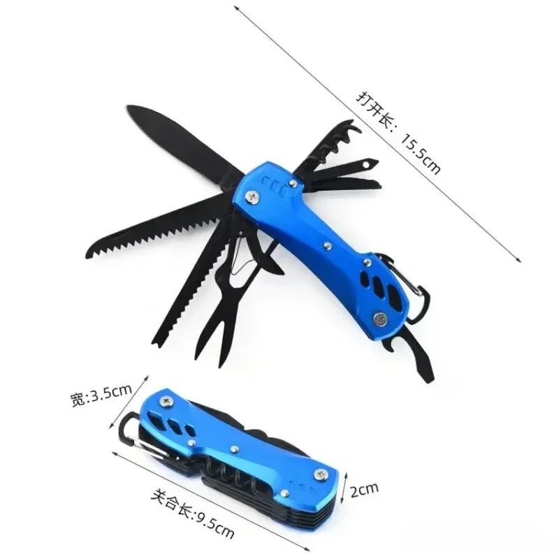 Multifunctional Folding  Portable Stainless Steel Pocket Knife Outdoor Camping Emergency CombinationTool Survival Gear