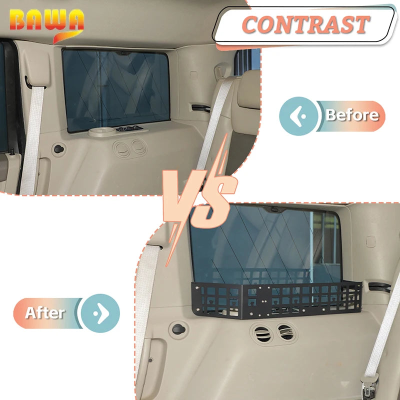 BAWA Trunk Side Window Storage Divider Box Rack For Jeep Grand Commander 2006 2007 2008 2009 2010 Car Interior Accessories