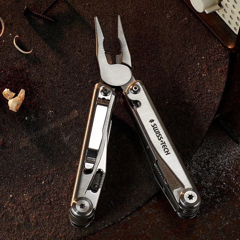 SWISS TECH 18in1 Multitool Dolding Pliers Camping Supplies Tactical Survival Hunting Outdoor Hiking Nature Hike EDC