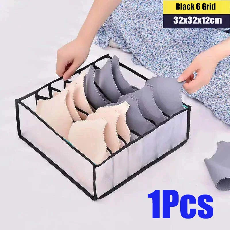 Underwear Drawer Organizer Storage Box Gruds Foldable Closet Organizers Trancparent Mesh Drawer Divider For Underpants Socks Bra
