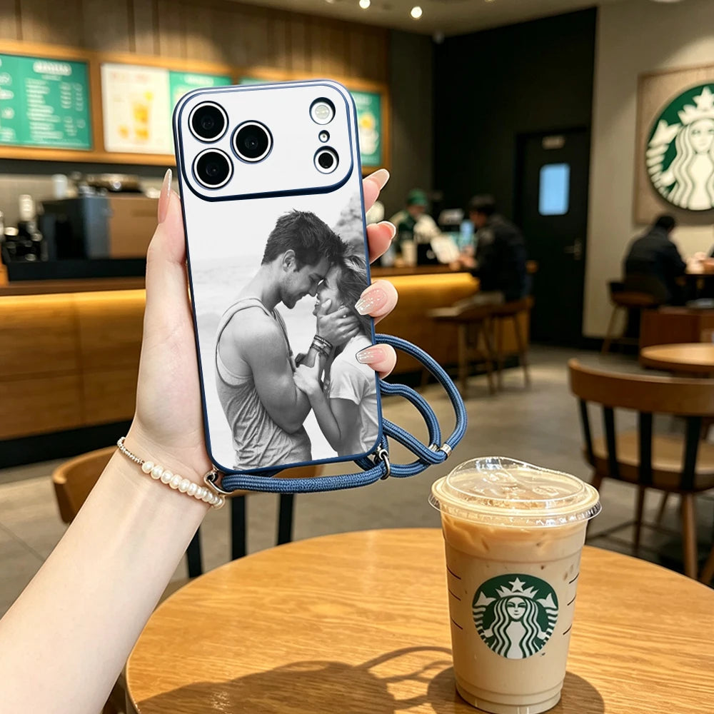 Crossbody Custom Matte Phone Case For iPhone 18 17 16 15 14 13 12 11 Pro Max Mini SE XS XR 8 Plus Adjustable Hanging Rope Cover