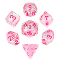 Cusdie Pink Butterfly DND Dice Resin Slice Die D4 D6 D8 D10 D% D12 D20 Polyhedral Dice Set for D&D Role Playing Table Games