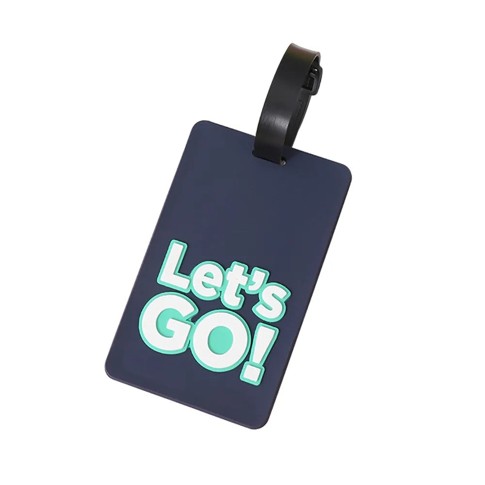 Cute Silicone Luggage Tag Waterproof Letter Style Suitcase Tag Lightweight Durable Name Address Label