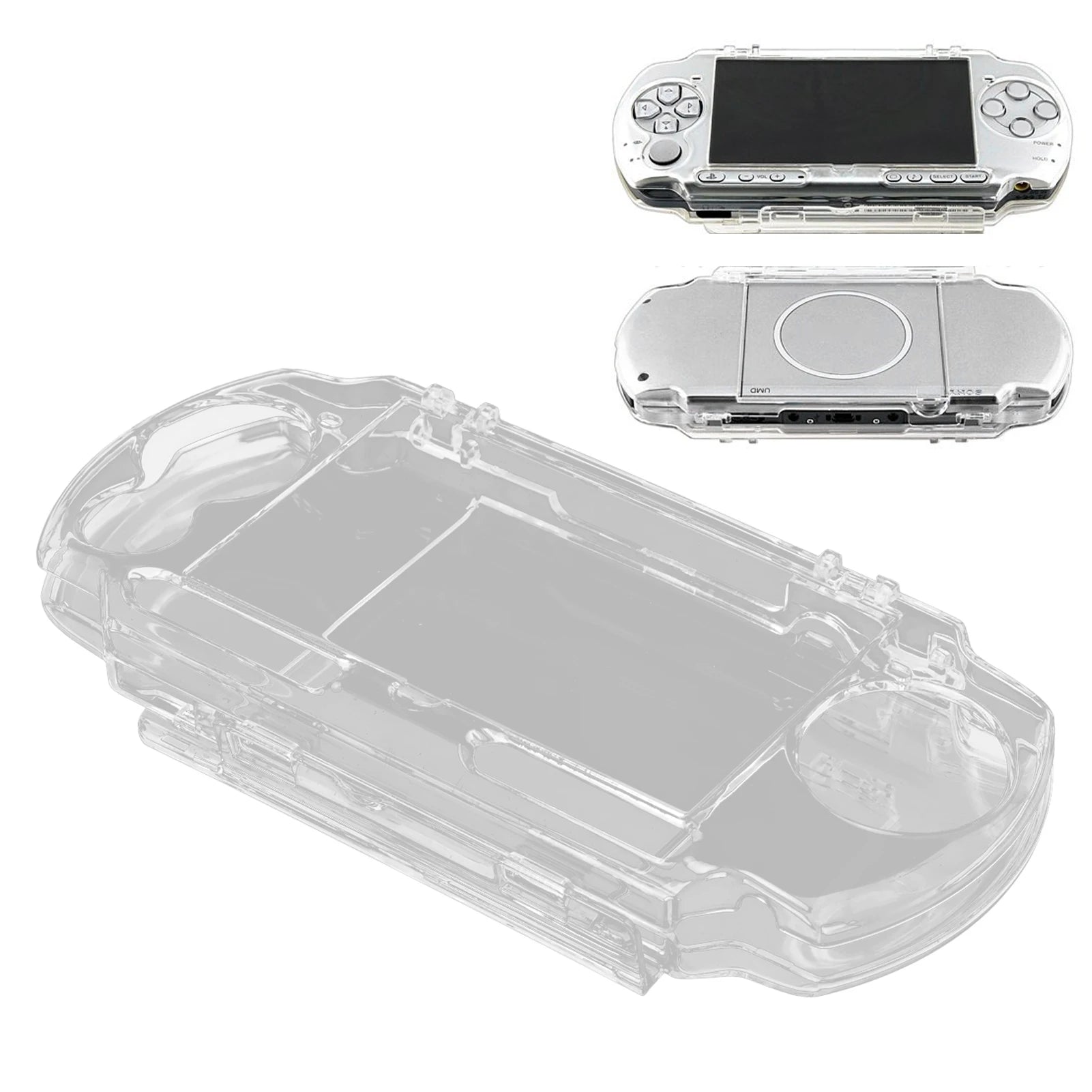 For Sony Playstation New Clear Housing for PSP 2000 3000 Transparent Hard Carry Cover Case Snap-in Crystal Protector Case Molds