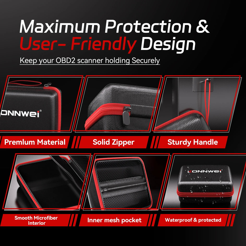 2026 KONNWEI Car Handheld OBD Scanner Storage Box Lightweight Stylish Car Battery Tester Storage Box Car Storage Organiser Box