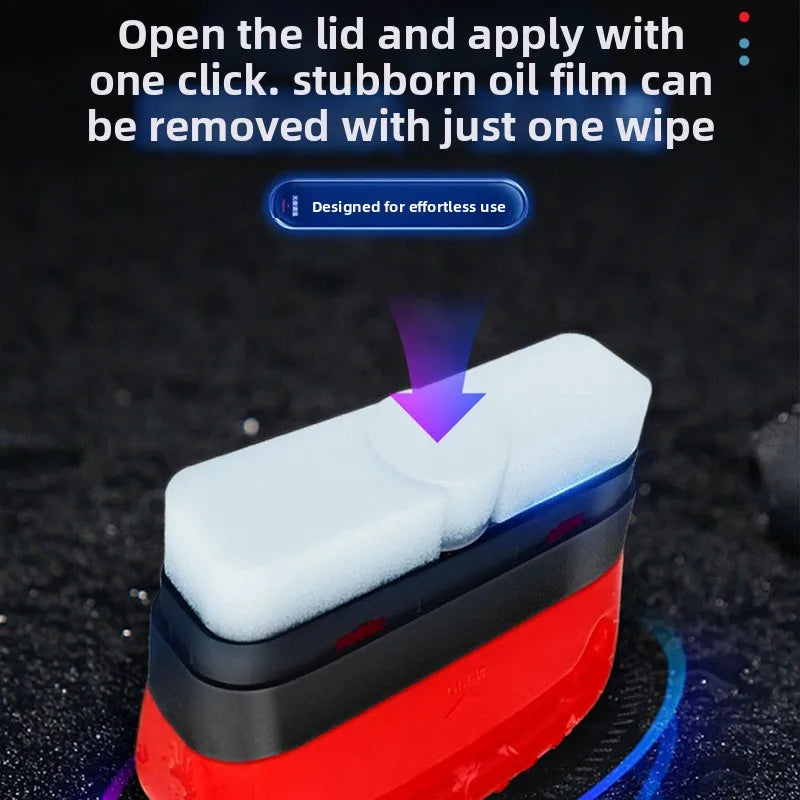 Glass oil film cleaning brush, red, powerful for removing dirt from front windshield, side windows, and rearview mirrors, car oi