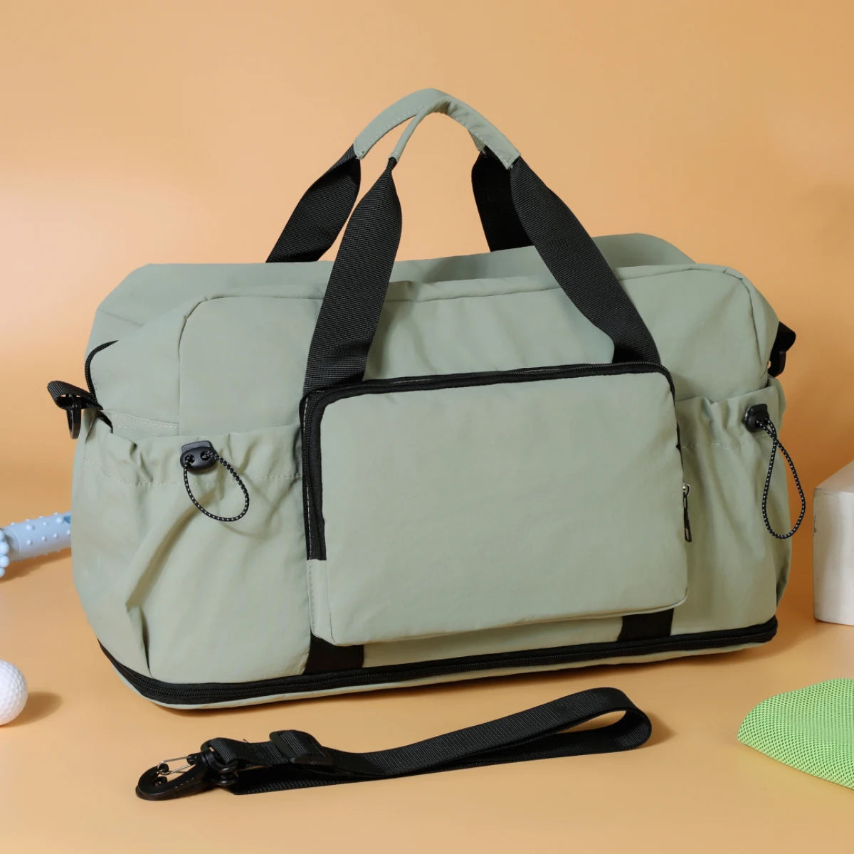 Travel Bag with Large Capacity for Short-Distance Travel, Storage Luggage Bag, Portable Lightweight Crossbody Sports and Fitness Bag for Women, Expandable and Can Be Attached to a Trolley Case
