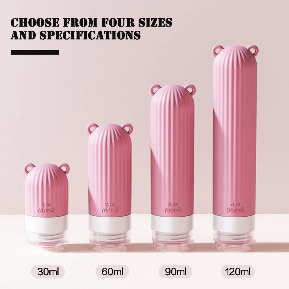 Silicone Travel Bottles Leakproof Refillable Storage Cans Cosmetic Container Dispenser Squeeze Lotion Bottle 30/60/90/120ml
