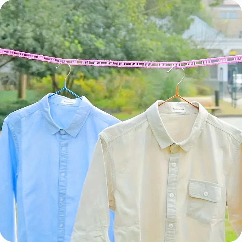 A sturdy and thick windproof clothesline, suitable for both indoor and outdoor use with no drilling required.