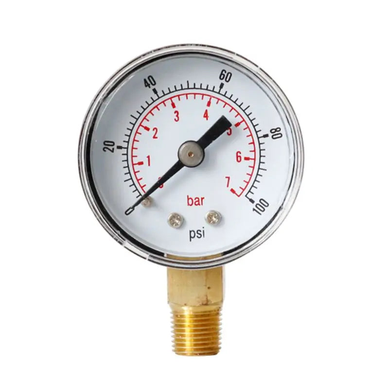 40mm Dual Scale Face Pressure Gauge 1/8" BSPT Bottom Mount 15/30/60/100/160/200/300 PSI & Bar for Air Gas Water Fuel Liquid