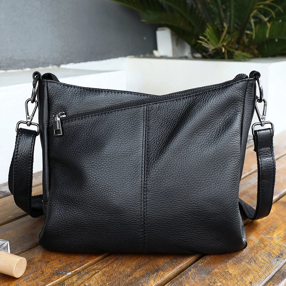 Women Full Grain Cow Leather Hobo Bag With Two Straps Multi Color Large Capacity Shoulder Crossbody Handbag