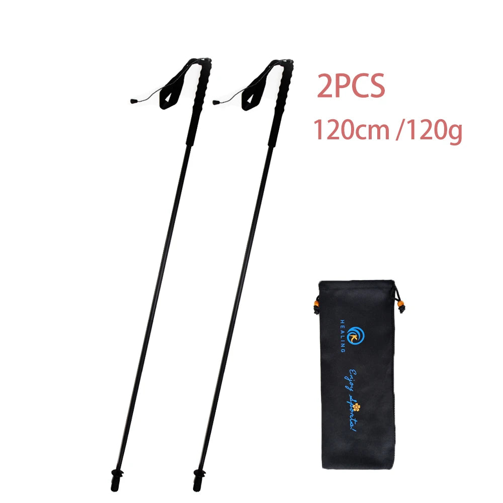 Carbon Fiber Trekking Pole High-Quality 5-Section Folding Walking Stick With EVA Handle, Factory Sale for Outdoor Travel