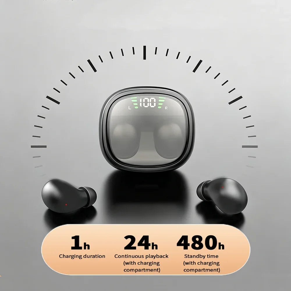 KEBIDUMEI Mini Earphones Bluetooth 5.3 Headphones Invisable Sleep Earbuds HiFi Stereo Sound Noise Reduction Wireless Headsets