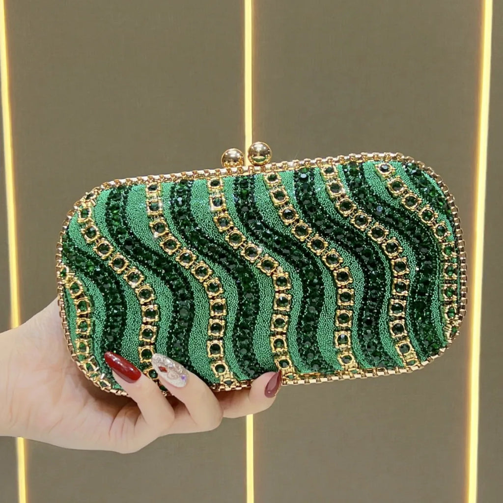 New celebrity exquisite clutch bag, high-end diamond-encrusted bag, women's luxury rhinestone dinner bag, niche clutch bag