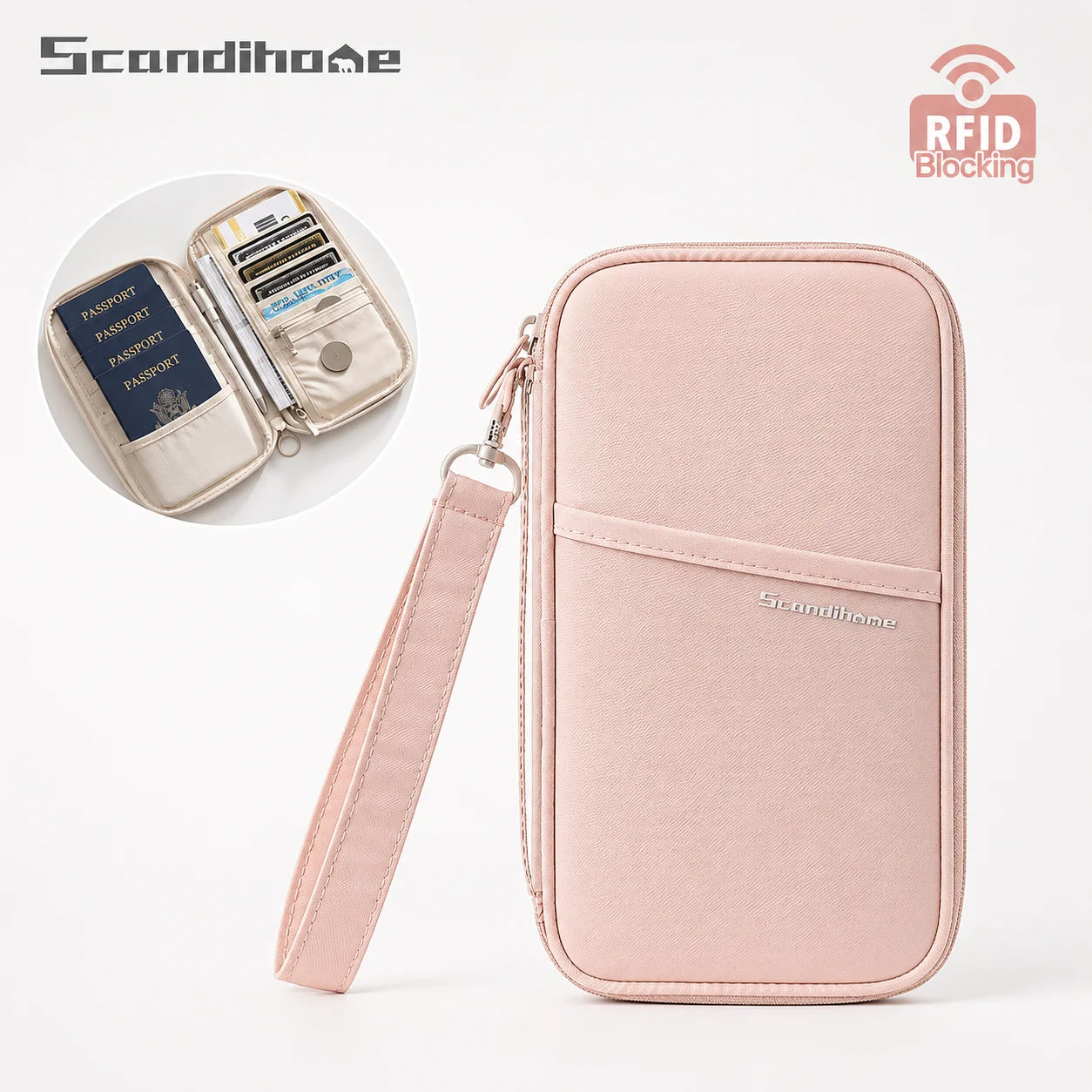 RFID Blocking Passport Holder Travel Wallet Durable Anti-Theft Card Slots Protective Case Flights Travel Organizer for Women Men