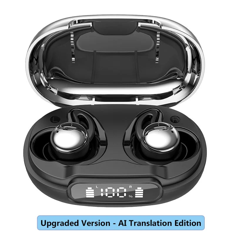 Sleep Bluetooth Earbuds ANC Noise Cancelling with Translation In-Ear Headphones Portable Charging LED Display for Travel Work