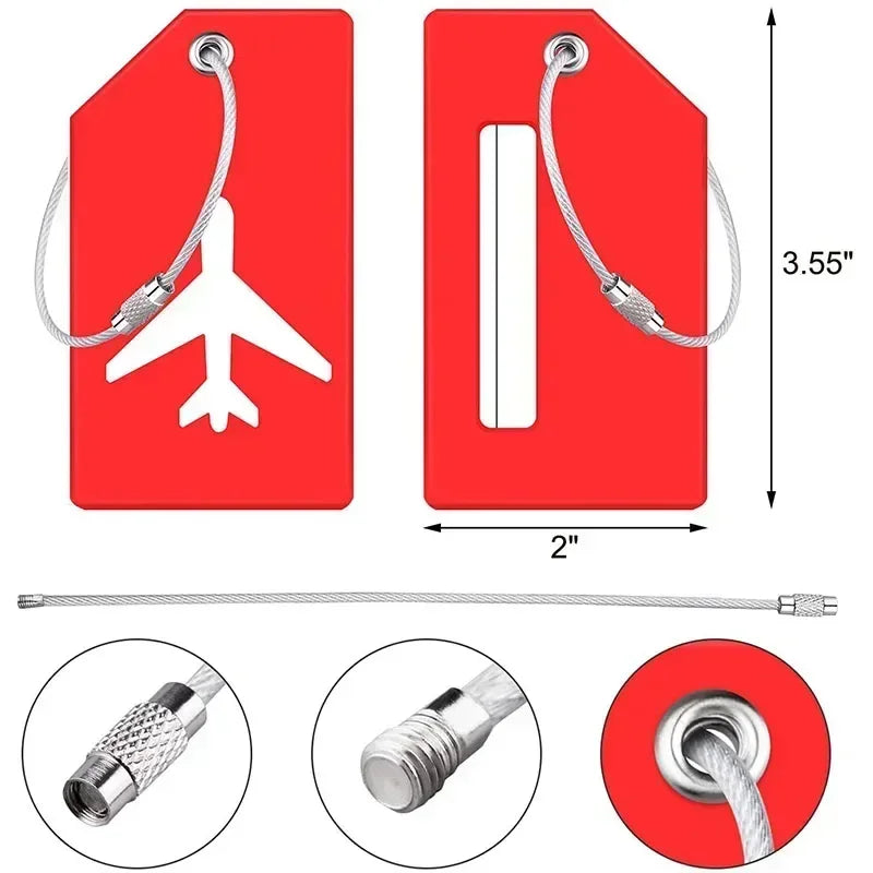 Color Fashion Silicone Luggage Tag Men Women Boarding Baggage Name Tag Suitcase Address Label Holder Portable Travel Accessories