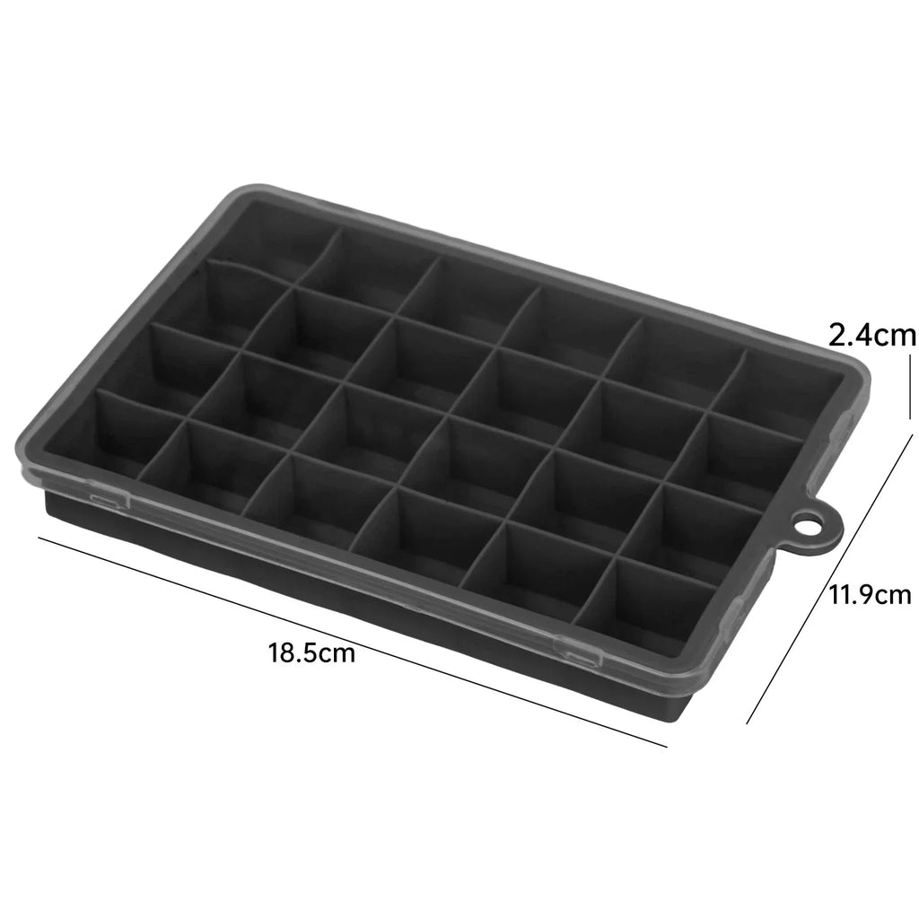 Silicone Ice Cube Mold Reusable Square Ice Cube Molds with Lid Whiskey Cocktail Freezer DIY Ice Maker Barware Kitchen Gadgets