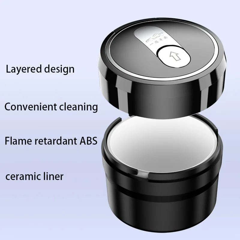 Portable car LED ashtray ceramic liner smokeless car bracket box for Mercedes Benz GLA GLB GLC GLE GLS SLS G63 W166 W214 W140