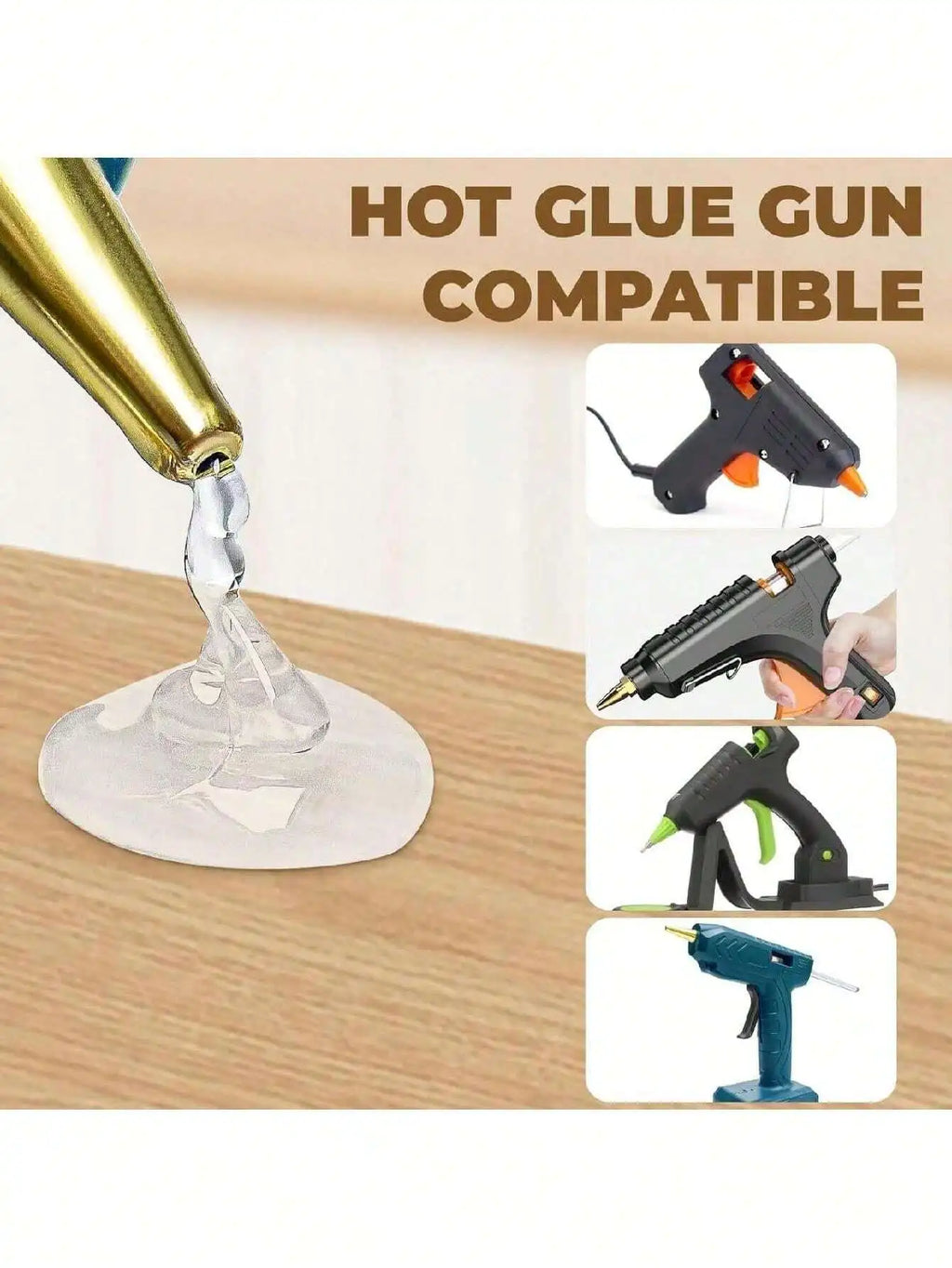 10pcs Hot Melt Glue Sticks, High Viscosity Adhesive For Household DIY, Melting Gun Glue Sticks Diameter 7mm/ Length 100mm, 150mm
