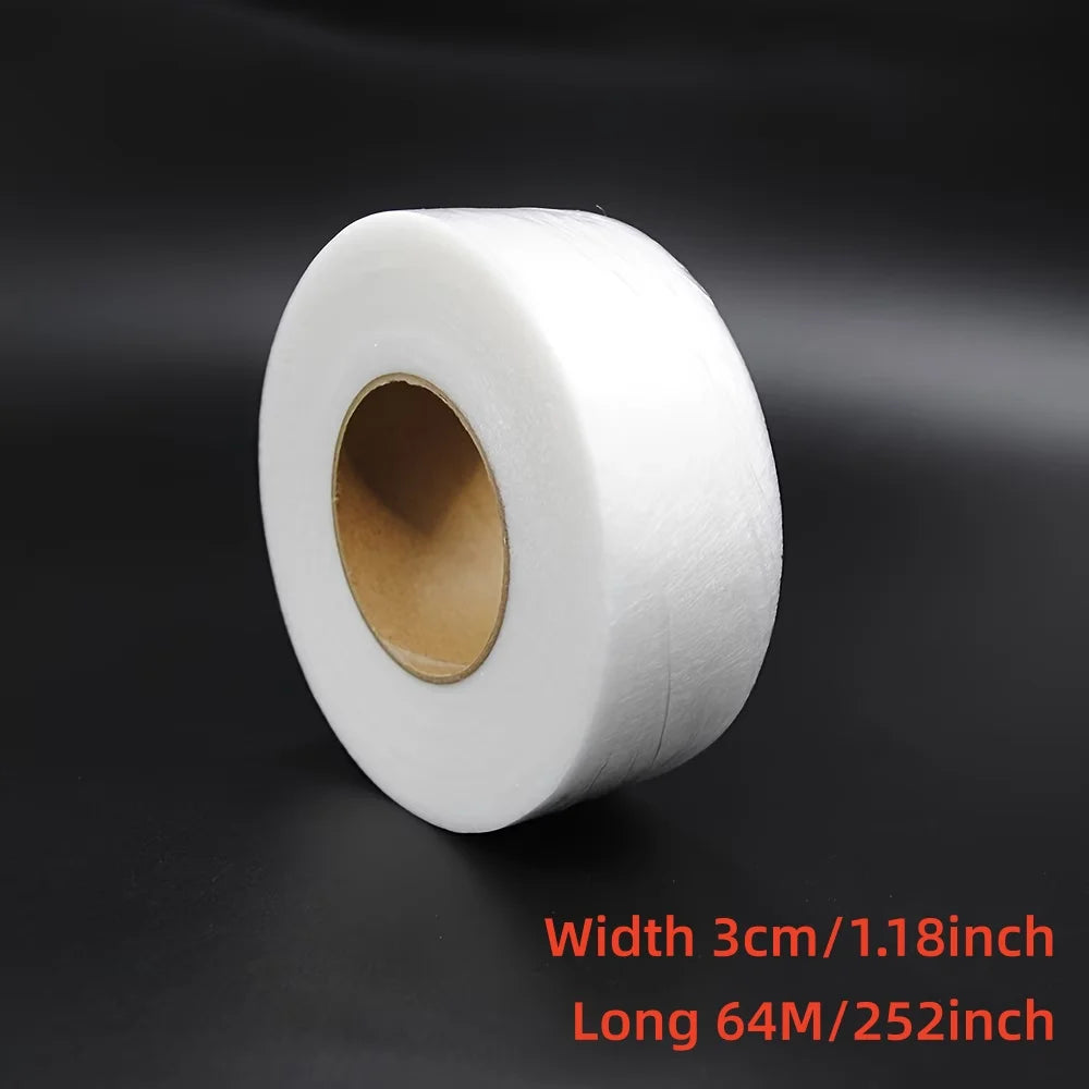 64M Fusible Tape Roll, 150°C White Heat Activated Adhesive for Fabric, Clothes, Jeans, T-Shirts, Curtains