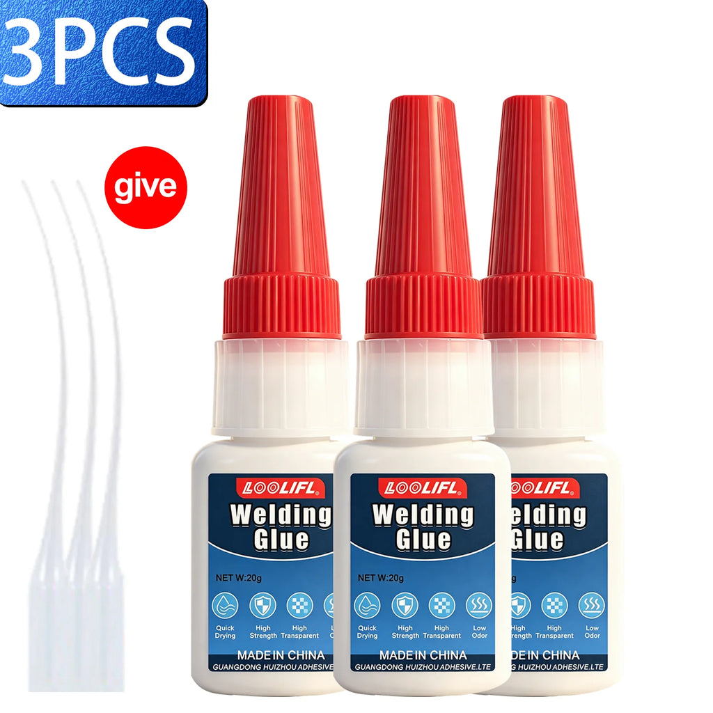 1-7Pc Brand-new Super Glue High Strength Universal Welding Glue Instant Adhesive Fast Drying For Repair Metal Plastic Bond Tools