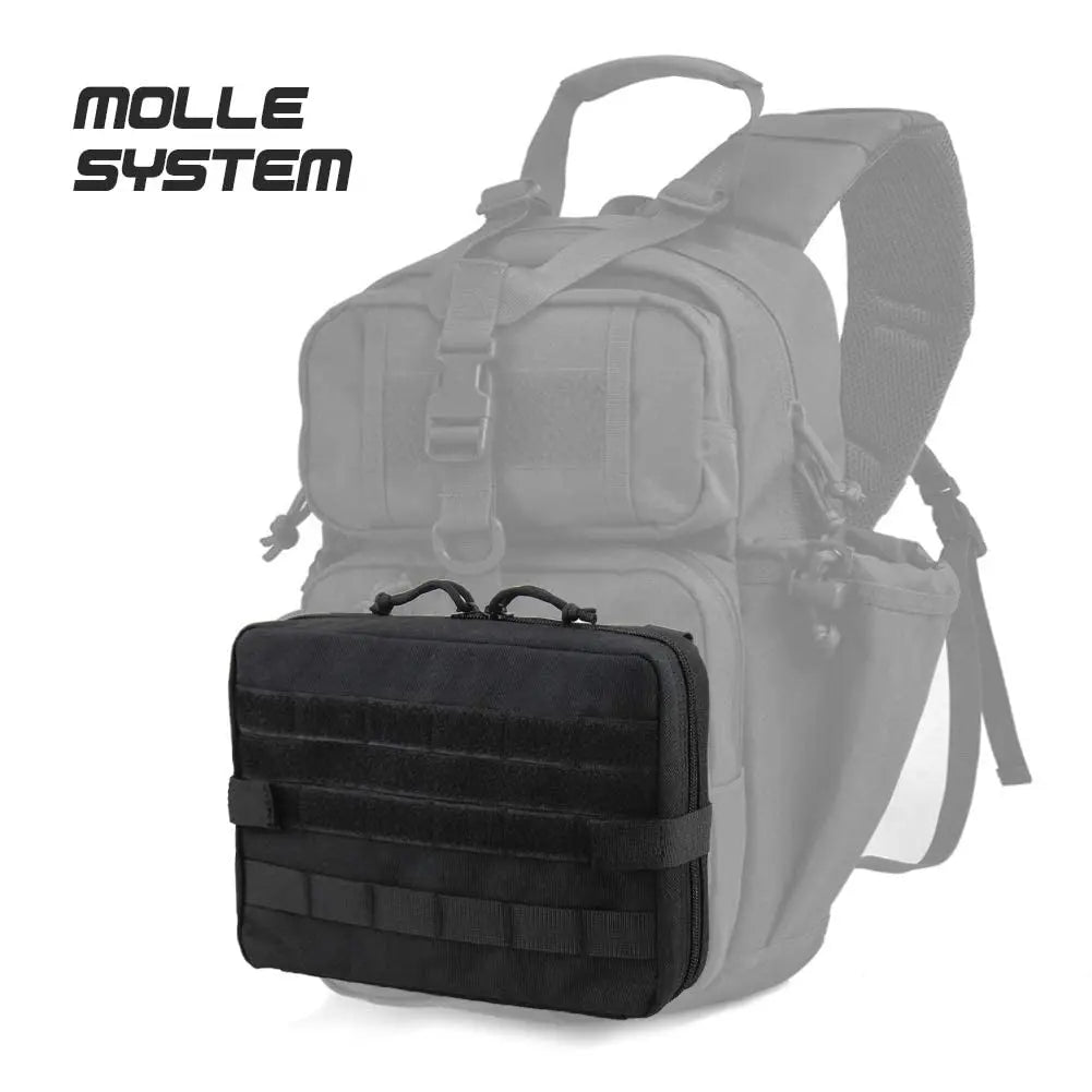Tactical Molle Admin Pouch, Material Semi-Hidden Zipper Tough Nylon EDC Utility Pouches Tools Bag EMT Utility Map Pocket