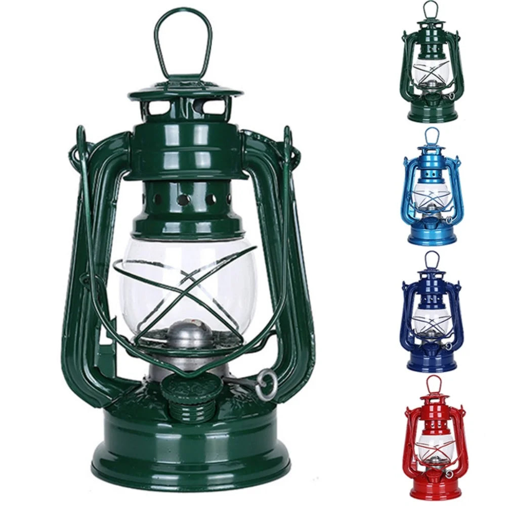 19cm Retro Outdoor Camping Lamp Portable Lantern Bronze Colored Oil Lamp Vintage Photo Props Outdoor Camping Lights