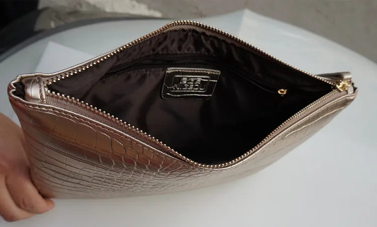 Fashion Crocodile Women Envelope Clutch Bag Ladies Evening Party Large Clutches Handbag PU Leather Alligator Phone Purses Bolsas