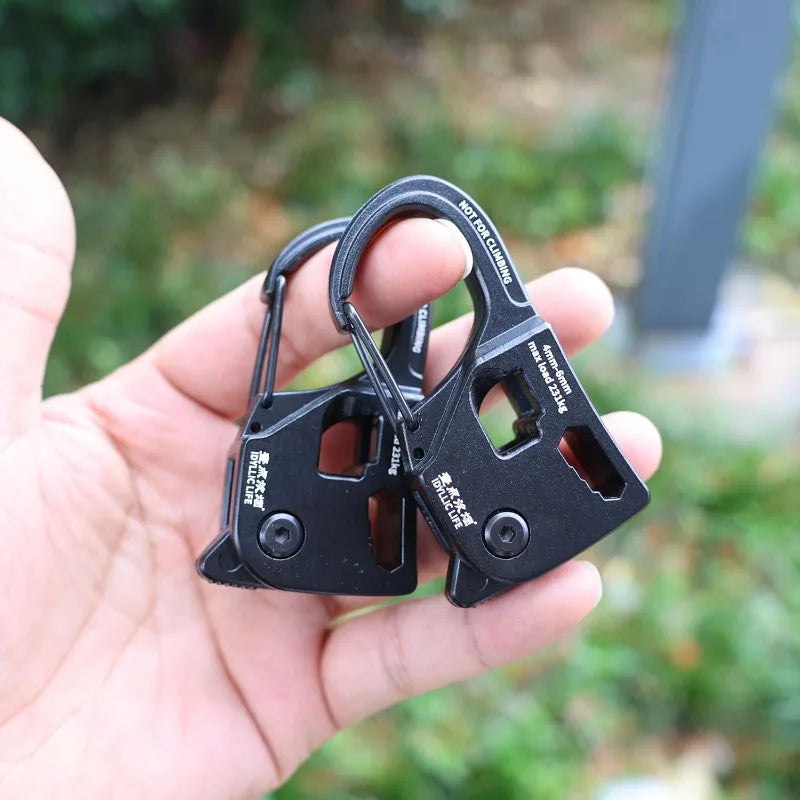 Camping Accessory Aluminum Self Locking Rope Tensioner for Tent Tarp Awning Guy Line Cord Adjuster Quick Secure Binding Outdoor