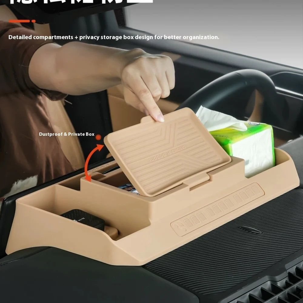 Car Central Control Screen Storage Box Fit for BYD Leopard 8 Modified Auto Dashboard Storage Tissue Box Interior Upgrade Parts