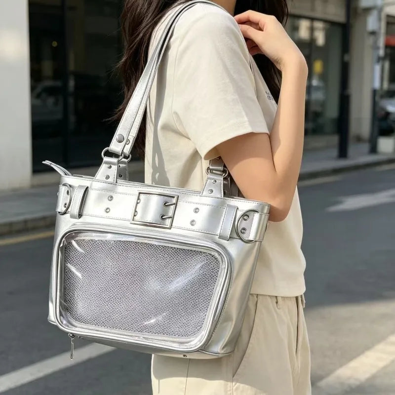 1pc Hidden Pocket Handbag Fashionable Girl Pain Bag Multi-purpose Household Storage Handbag