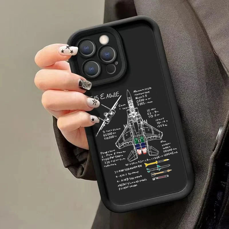 Inspired by Airplane Stylish Pattern Soft TPU Phone Case for iPhone 16 Pro Max 15 Plus 14 13 12 11 16E 17 Air X XR XS 8 7 Cover