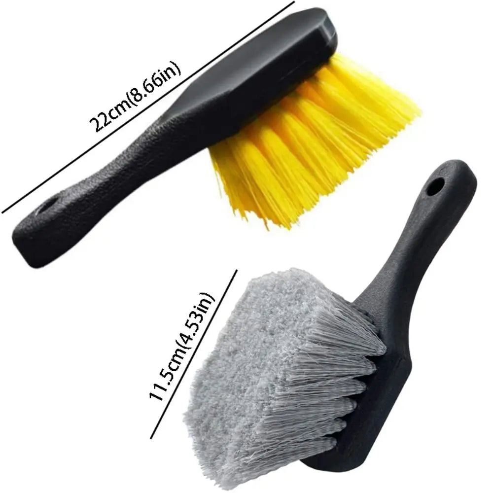 Soft Bristle Car Tire Brush Short Handle Durable Design Wheel Cleaning Brush Heavy Duty Ergonomic Handle Utility Scrub Brush