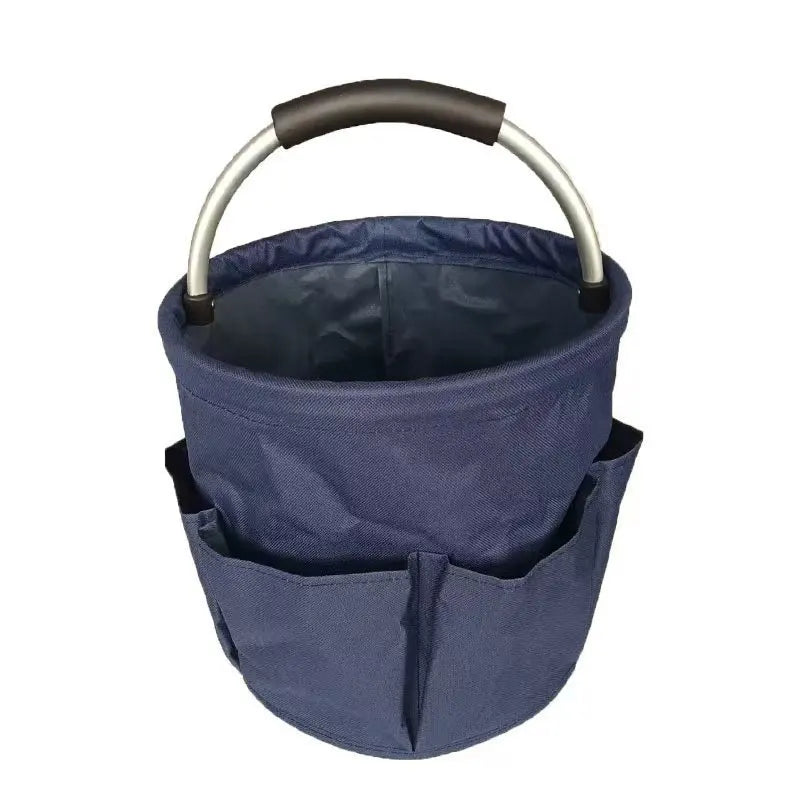 Foldable Oxford Cloth Storage Bucket 17L Camping Organizer Basket Portable Outdoor Picnic Beach Storage Bag Travel Home Bathroom