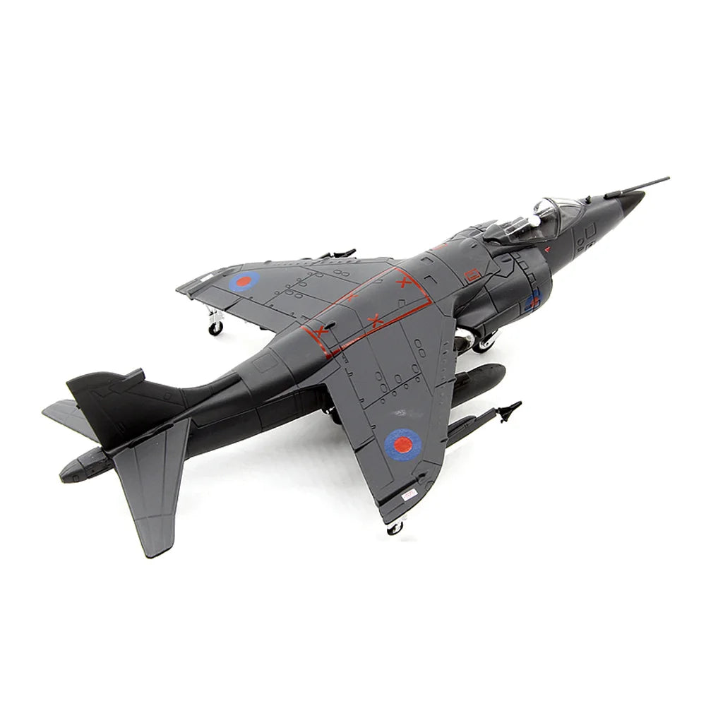 1:72 Malvinas War Harrier Jump Fighter Jet Plane Diecast Metal Airplane Aircraft Ornament Model Birthday Gift Display