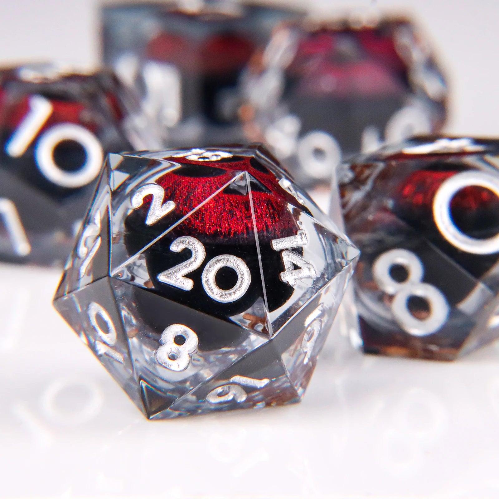 DND Dragon Eye Dice Liquid Core Dice Set Resin Sharp Edged Dice For Dungeons and Dragons Polyhedral D&D Dice Handmade D and D
