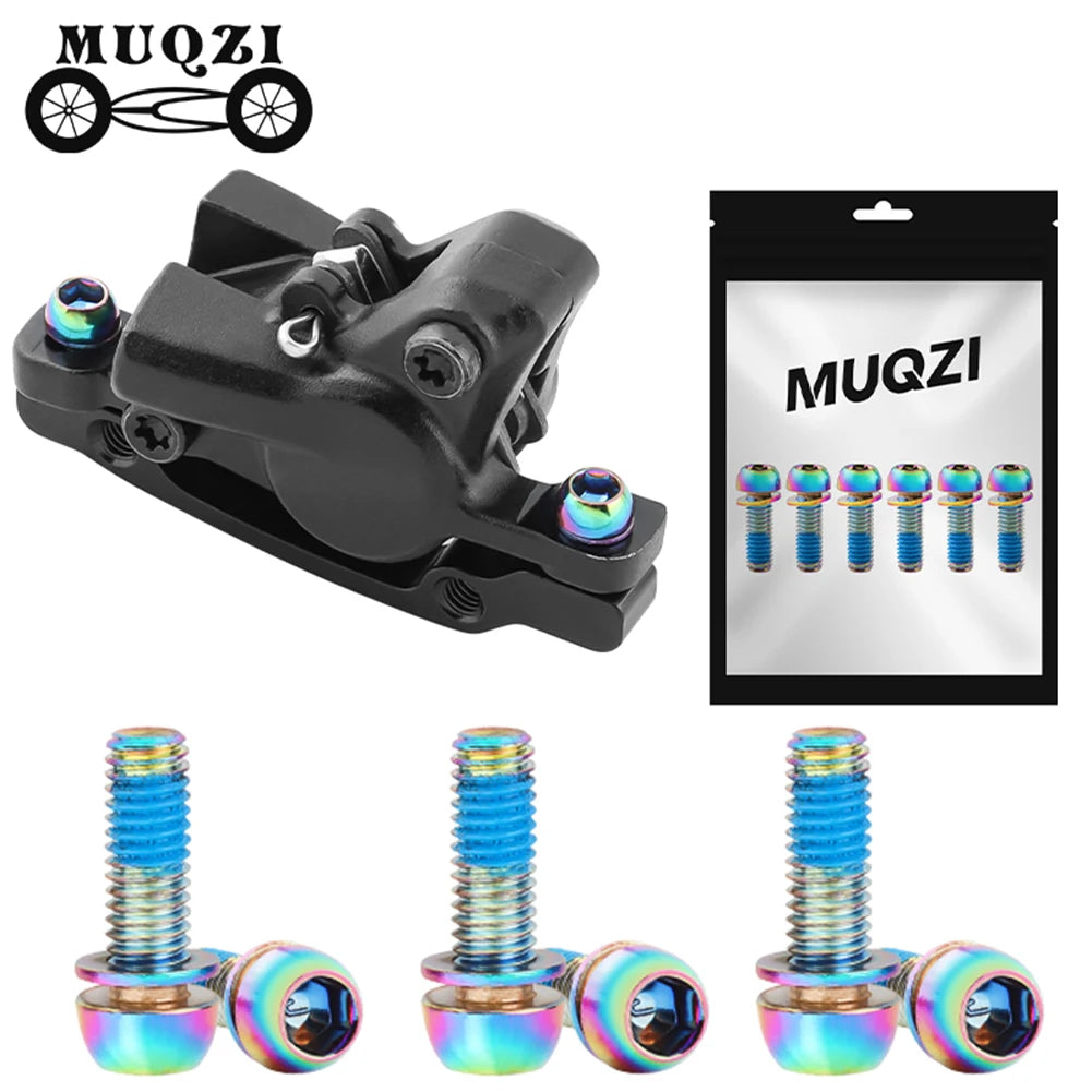 6Pcs M6x17mm Bike Crank Caliper Handlebar Stem Fixing Screws with Washer Bike Disc Brake Clamp Bolts Bicycles Riding Accessories