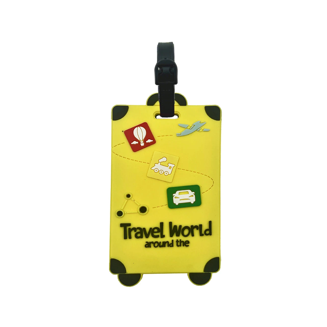 Silicone Travel Luggage Tags – Name & ID Card Holder, Anti-Counterfeiting, Solid Color Airplane Accessories