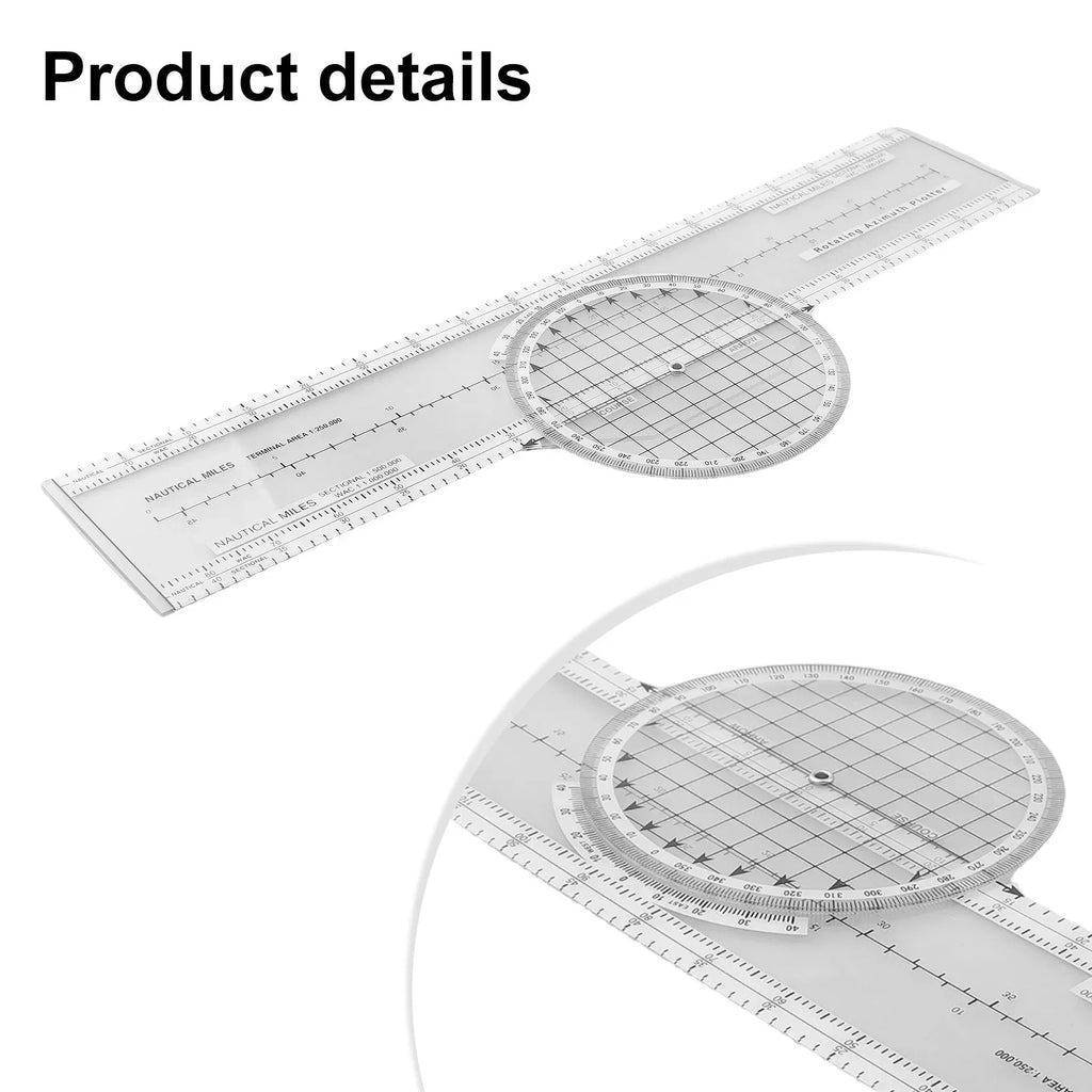 33.6*11.1cm Plotter Aviation Slide Ruler Aerial Plotter Azimuth Rotation Slide Ruler Navigation Engineering Ruler Tools Parts