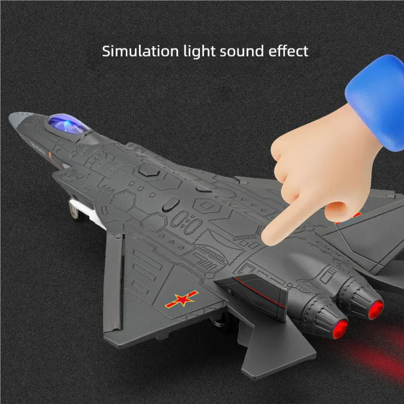 Alloy J-31 Stealth Fighter Bomber Aircraft Model Multi-Purpose Creative Military Aviation Model Building Gifts For Boy Pull-Back